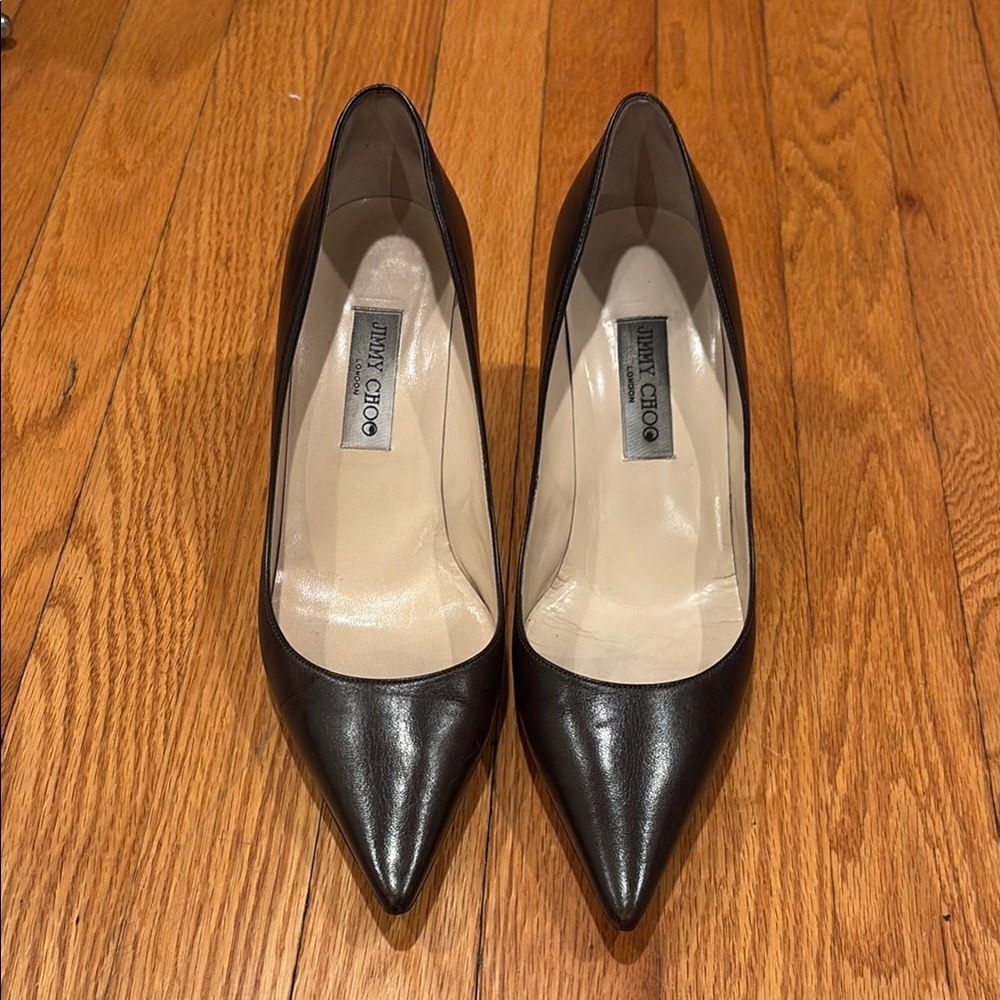Jimmy Choo Dark Brown Leather Heels